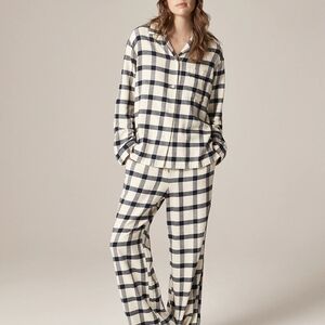 J. Crew Black and White Plaid Pajama Set